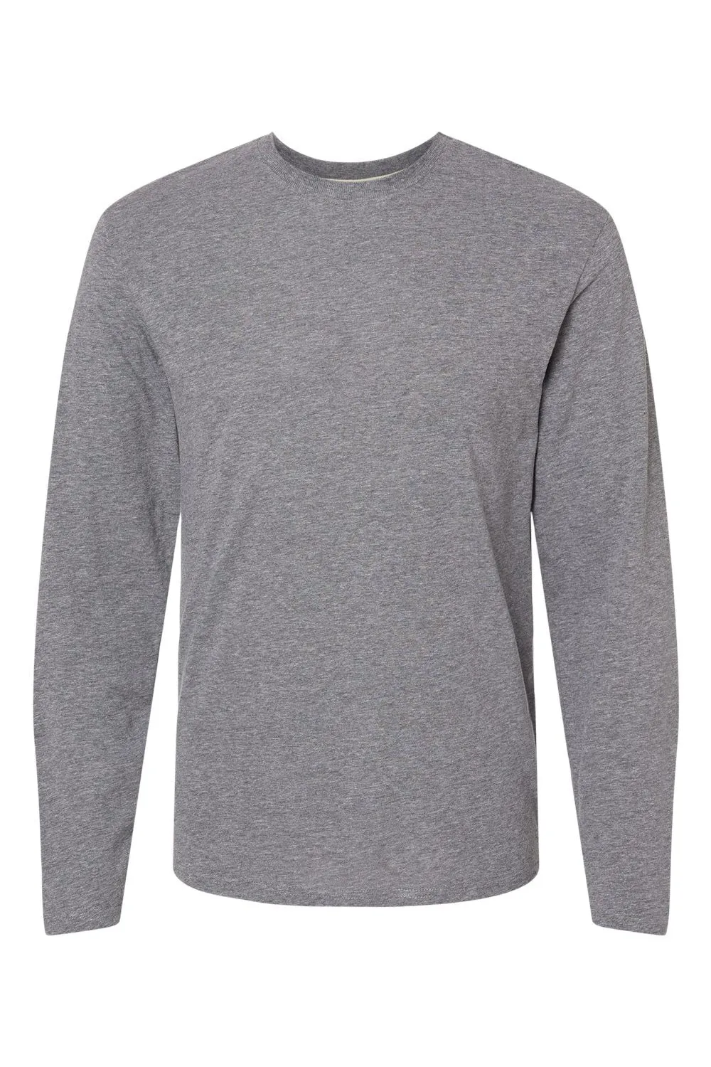 LAT Mens Fine Jersey Long Sleeve Crewneck T-Shirt - Heather Granite Grey