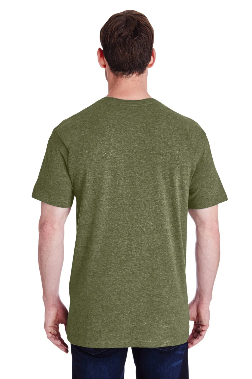 LAT Mens Fine Jersey Short Sleeve Crewneck T-Shirt - Military Green