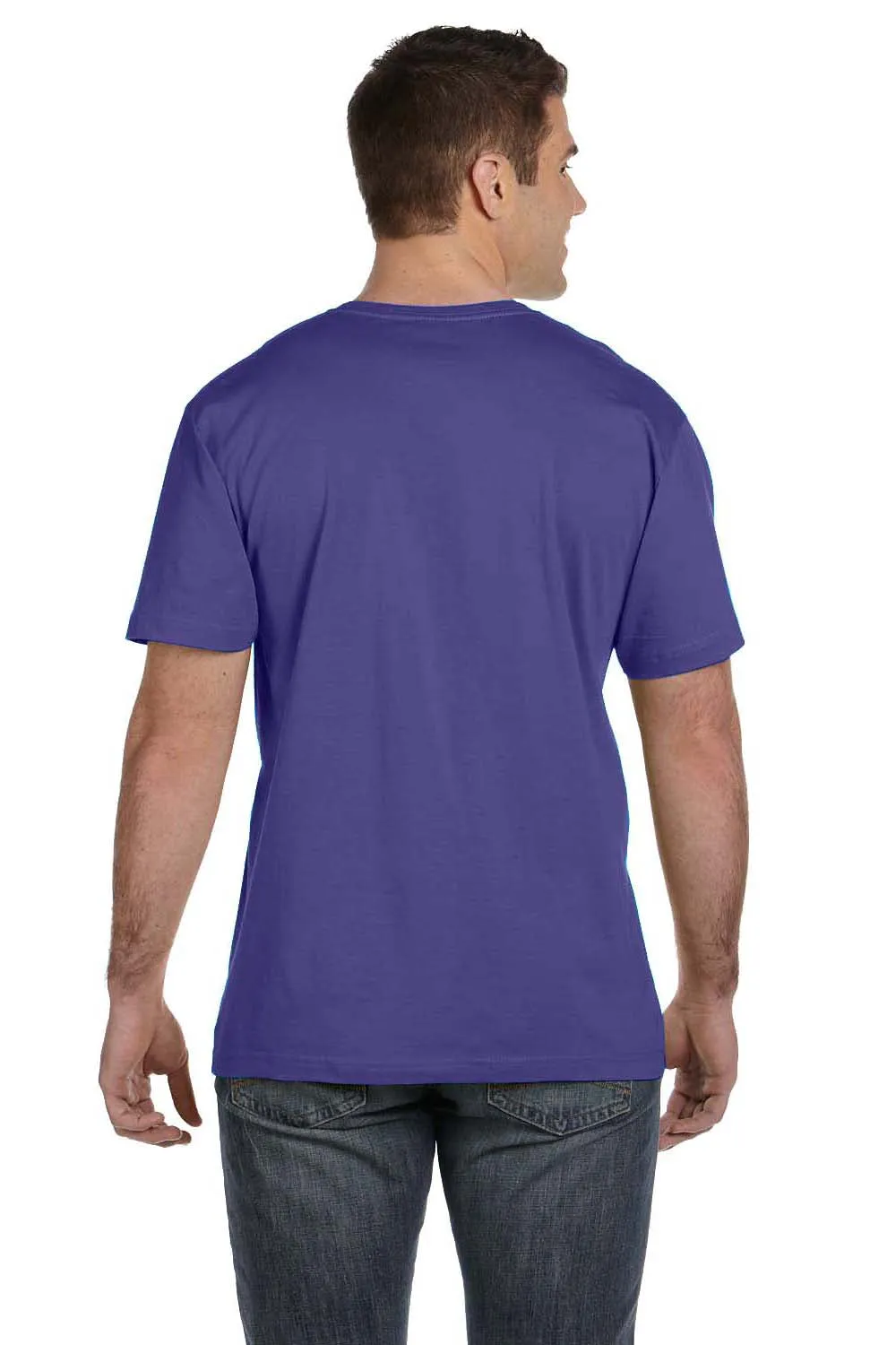LAT Mens Fine Jersey Short Sleeve Crewneck T-Shirt - Purple