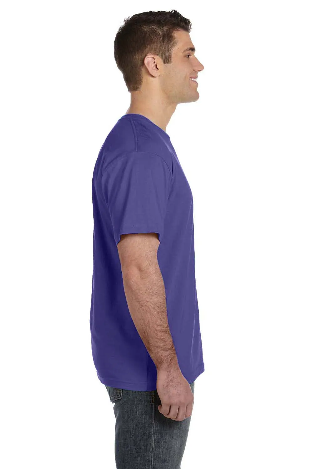 LAT Mens Fine Jersey Short Sleeve Crewneck T-Shirt - Purple