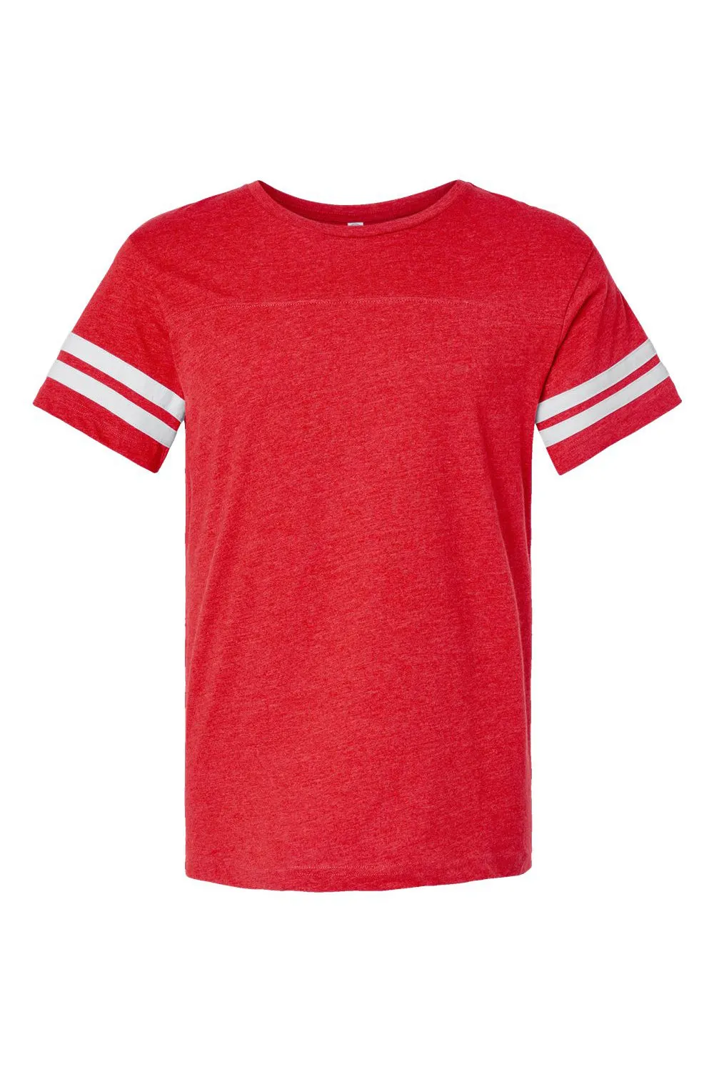 LAT Mens Fine Jersey Short Sleeve Crewneck T-Shirt - Vintage Red/White