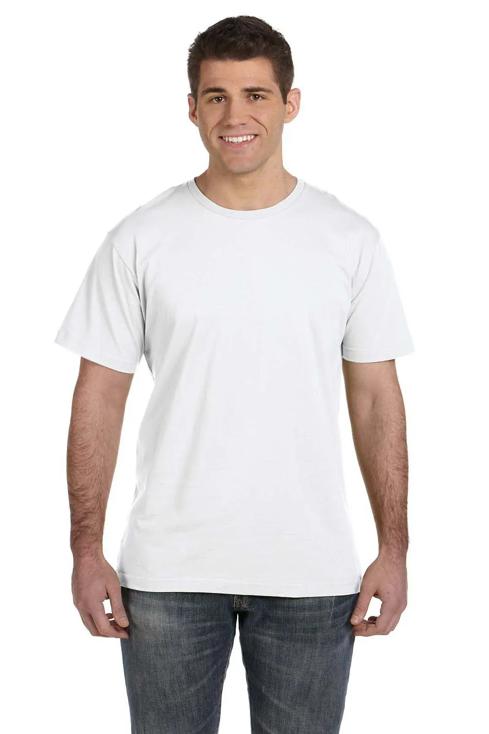LAT Mens Fine Jersey Short Sleeve Crewneck T-Shirt - White