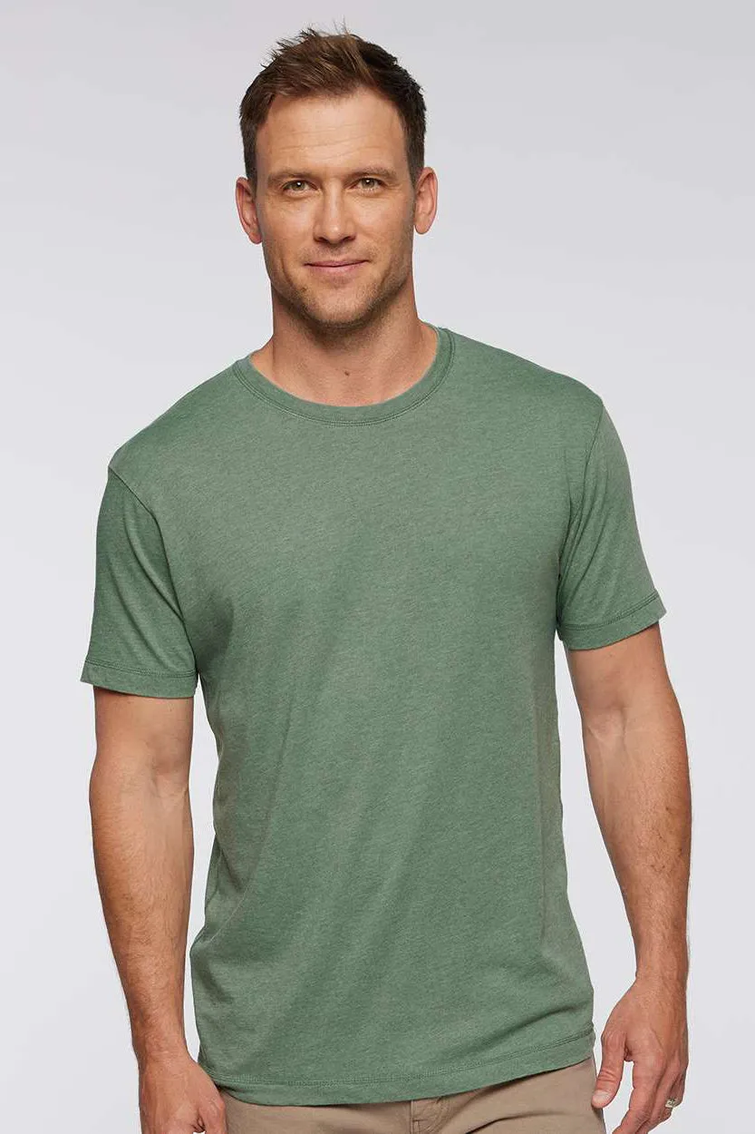 LAT Mens Vintage Wash Short Sleeve Crewneck T-Shirt - Basil Green