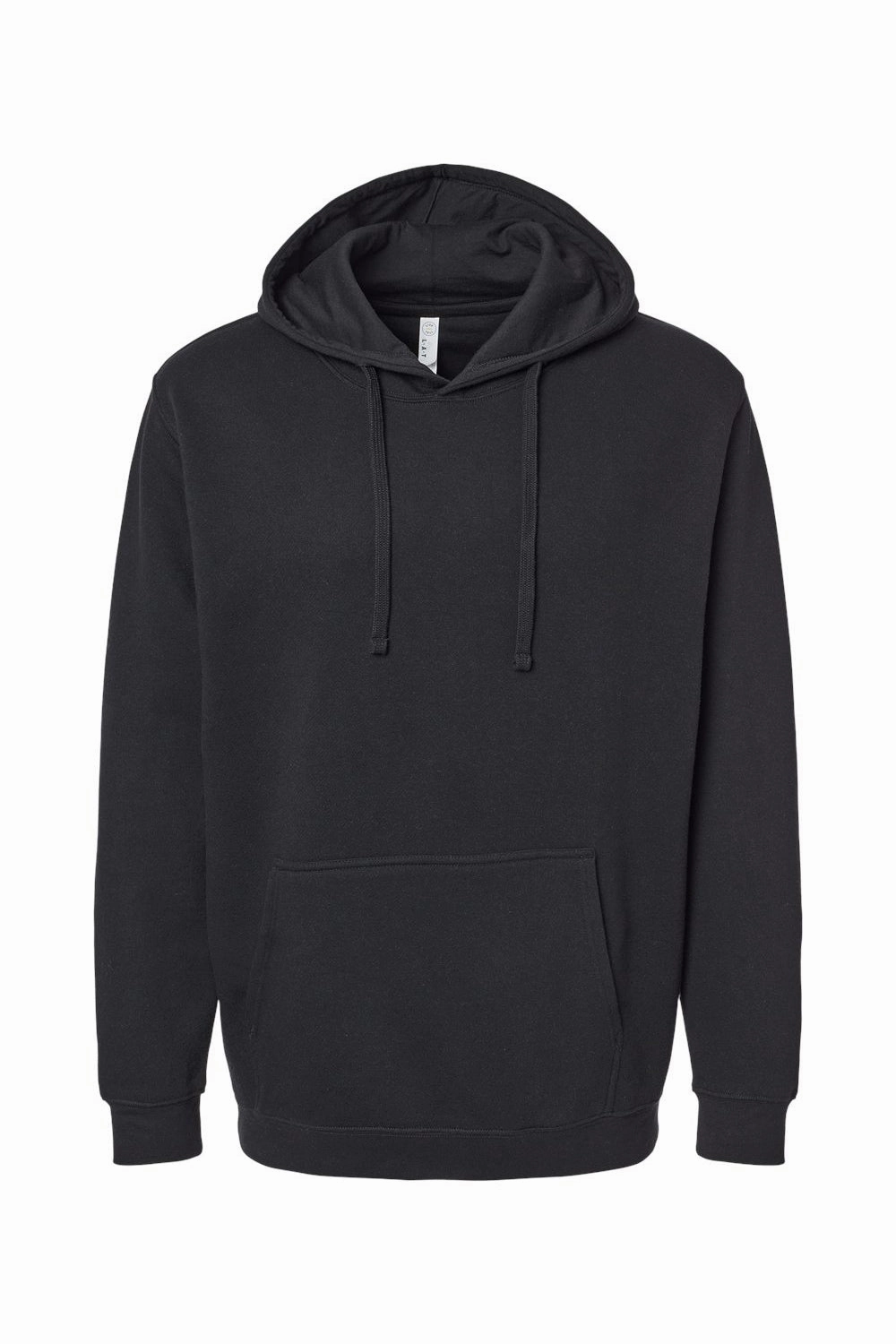LAT Mens Elevated Fleece Basic Hooded Sweatshirt Hoodie w/ Pouch Pocket - Black