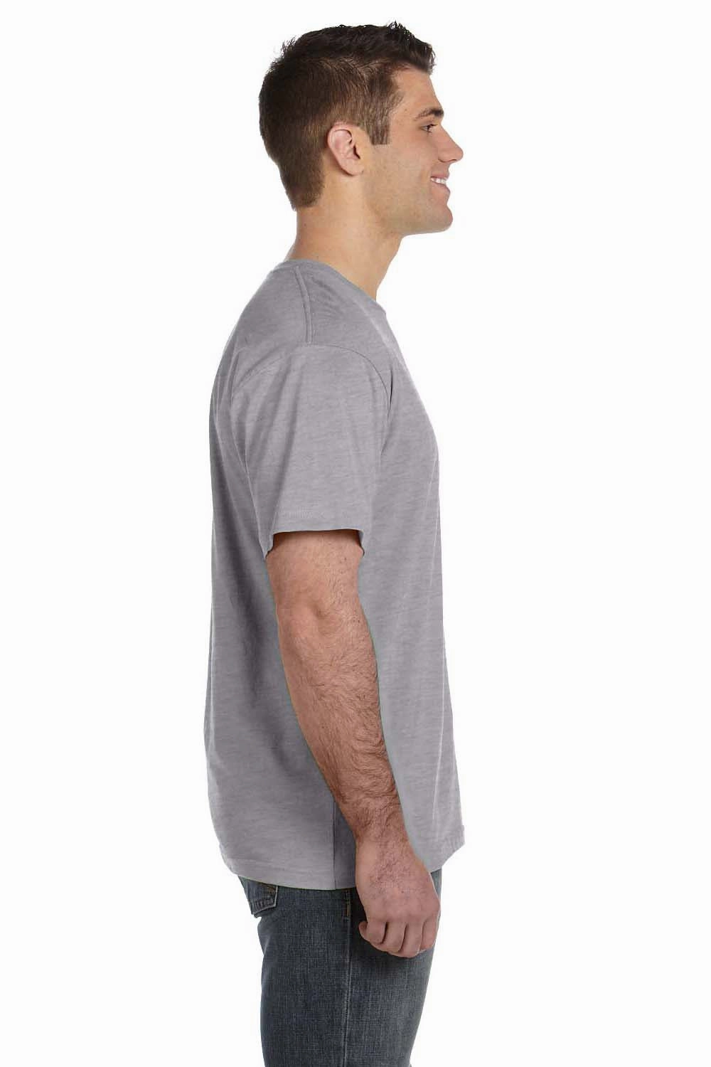 LAT Mens Fine Jersey Short Sleeve Crewneck T-Shirt - Heather Grey