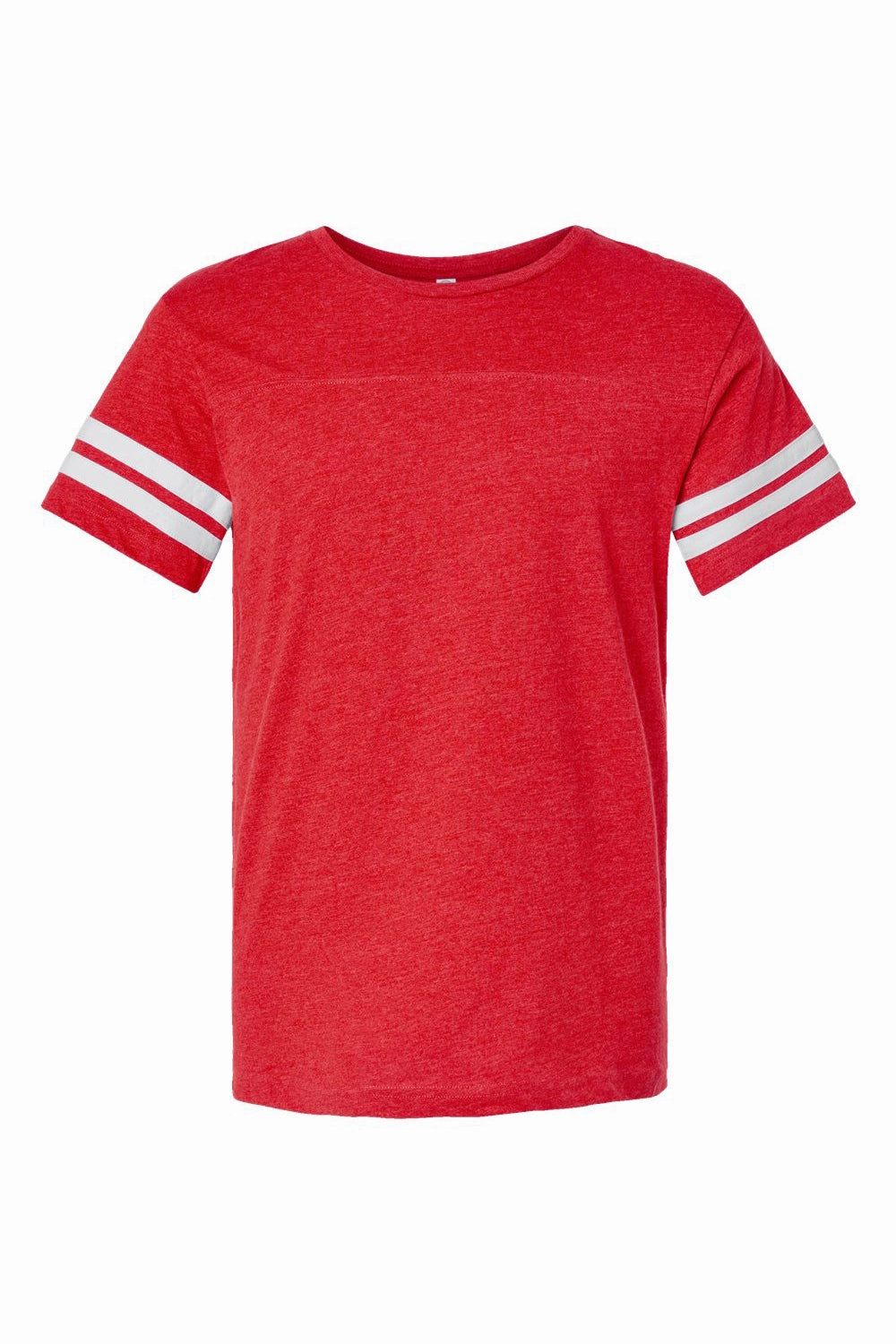 LAT Mens Fine Jersey Short Sleeve Crewneck T-Shirt - Vintage Red/White