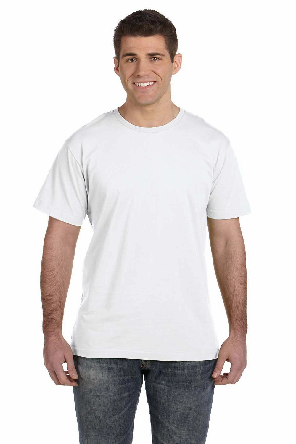 LAT Mens Fine Jersey Short Sleeve Crewneck T-Shirt - White