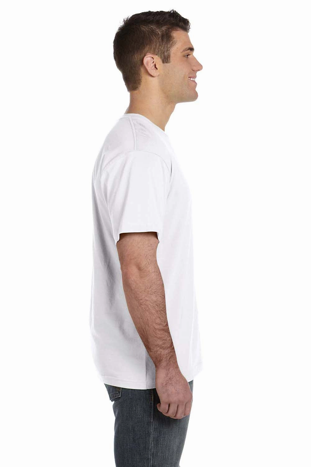 LAT Mens Fine Jersey Short Sleeve Crewneck T-Shirt - White