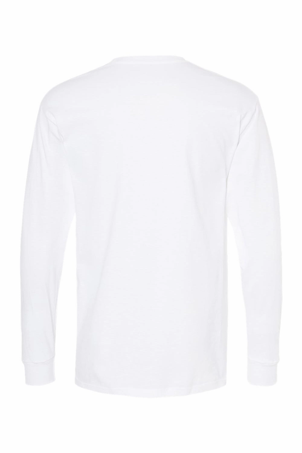 M&O Mens Gold Soft Touch Long Sleeve Crewneck T-Shirt - White