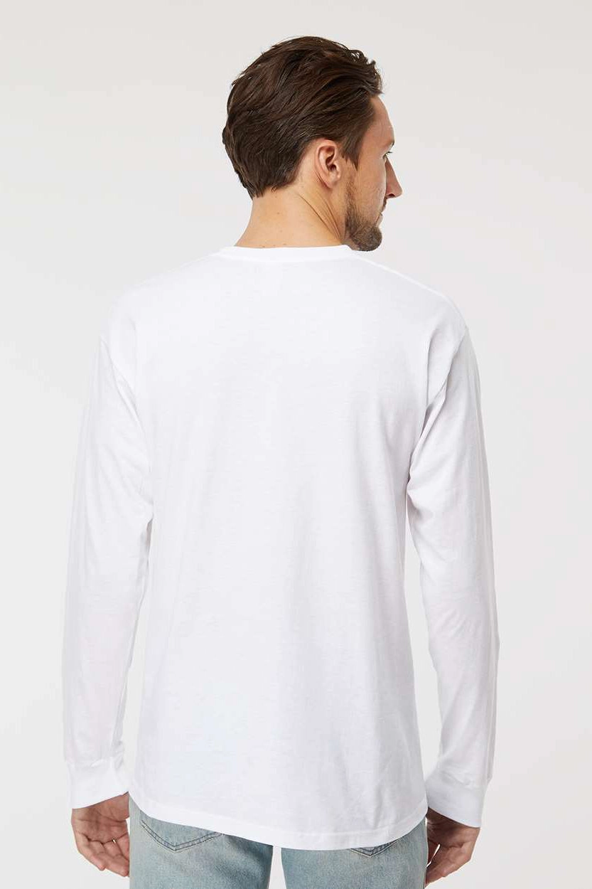 M&O Mens Gold Soft Touch Long Sleeve Crewneck T-Shirt - White