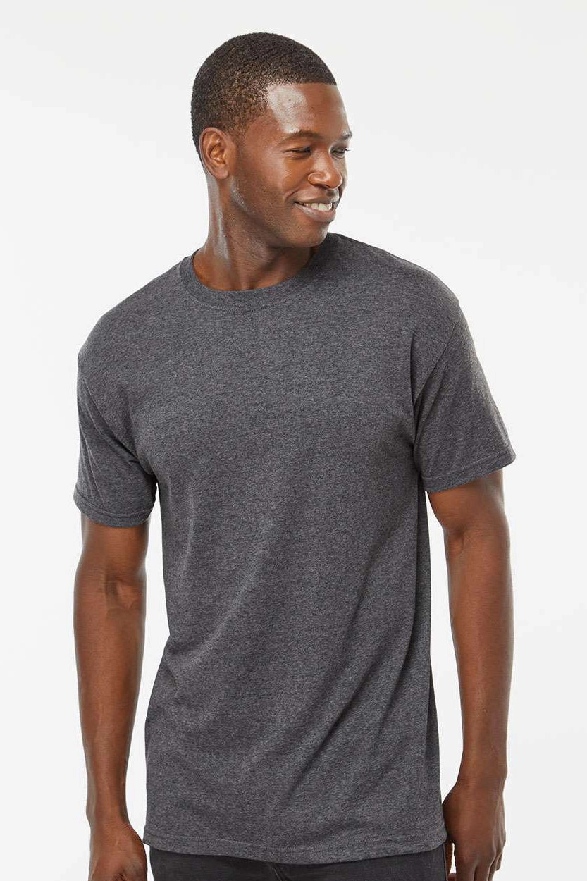 M&O Mens Gold Soft Touch Short Sleeve Crewneck T-Shirt - Heather Dark Grey