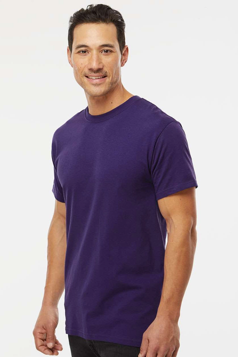 M&O Mens Gold Soft Touch Short Sleeve Crewneck T-Shirt - Purple
