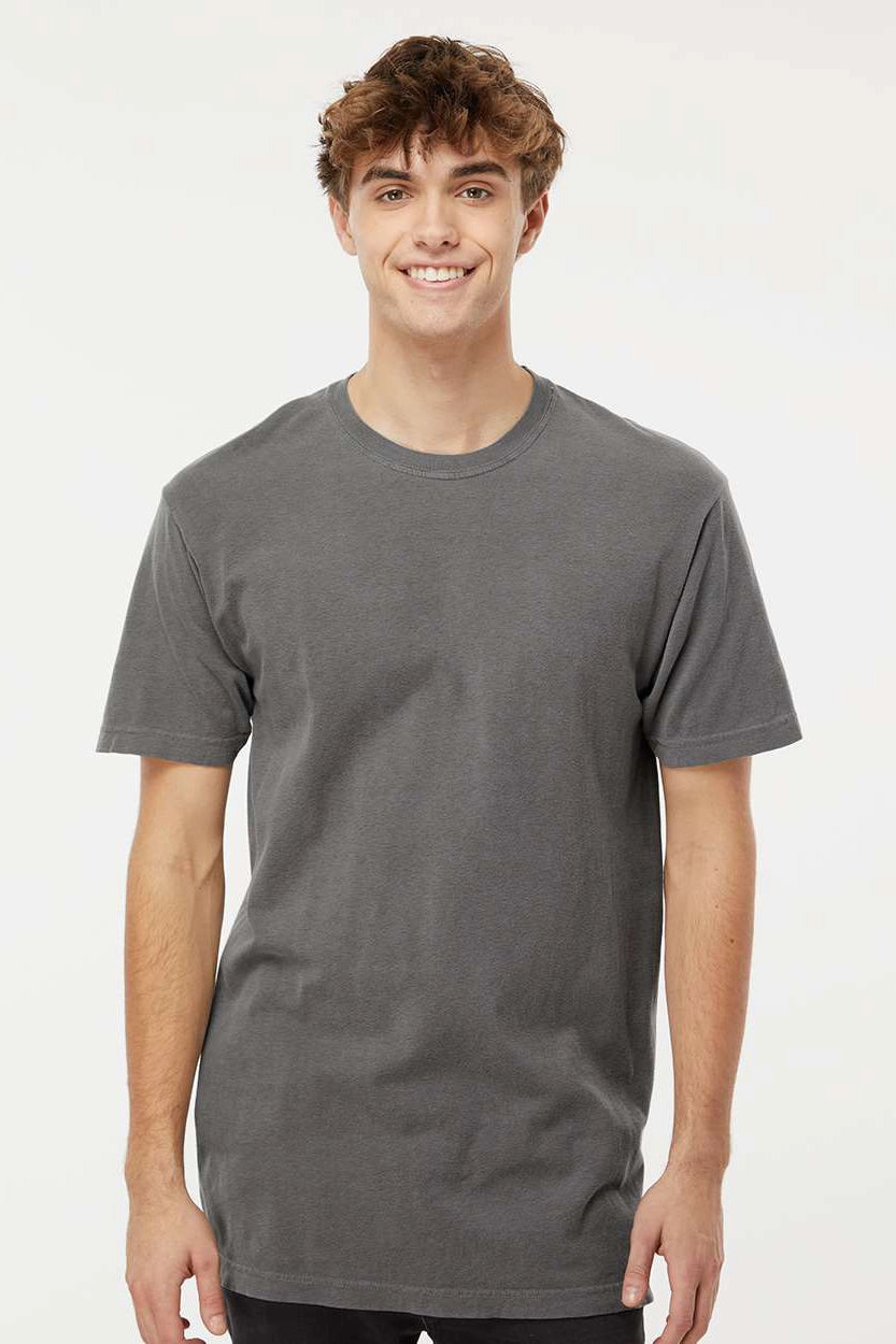 M&O Mens Vintage Garment Dyed Short Sleeve Crewneck T-Shirt - Grey