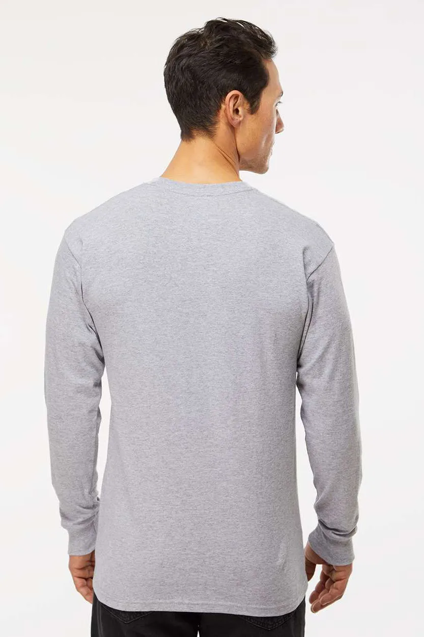 M&O Mens Gold Soft Touch Long Sleeve Crewneck T-Shirt - Athletic Grey