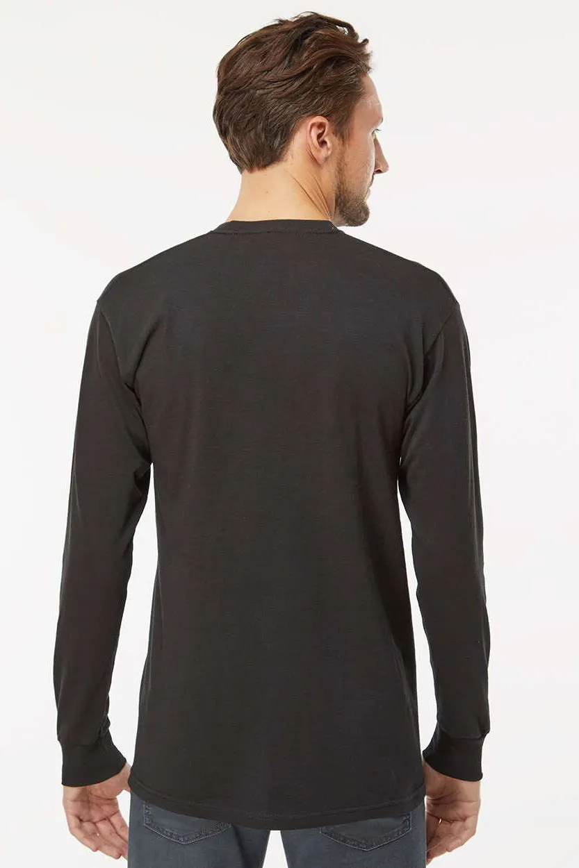 M&O Mens Gold Soft Touch Long Sleeve Crewneck T-Shirt - Black