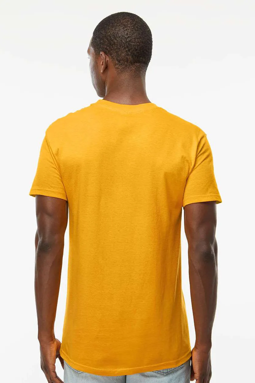 M&O Mens Gold Soft Touch Short Sleeve Crewneck T-Shirt - Gold