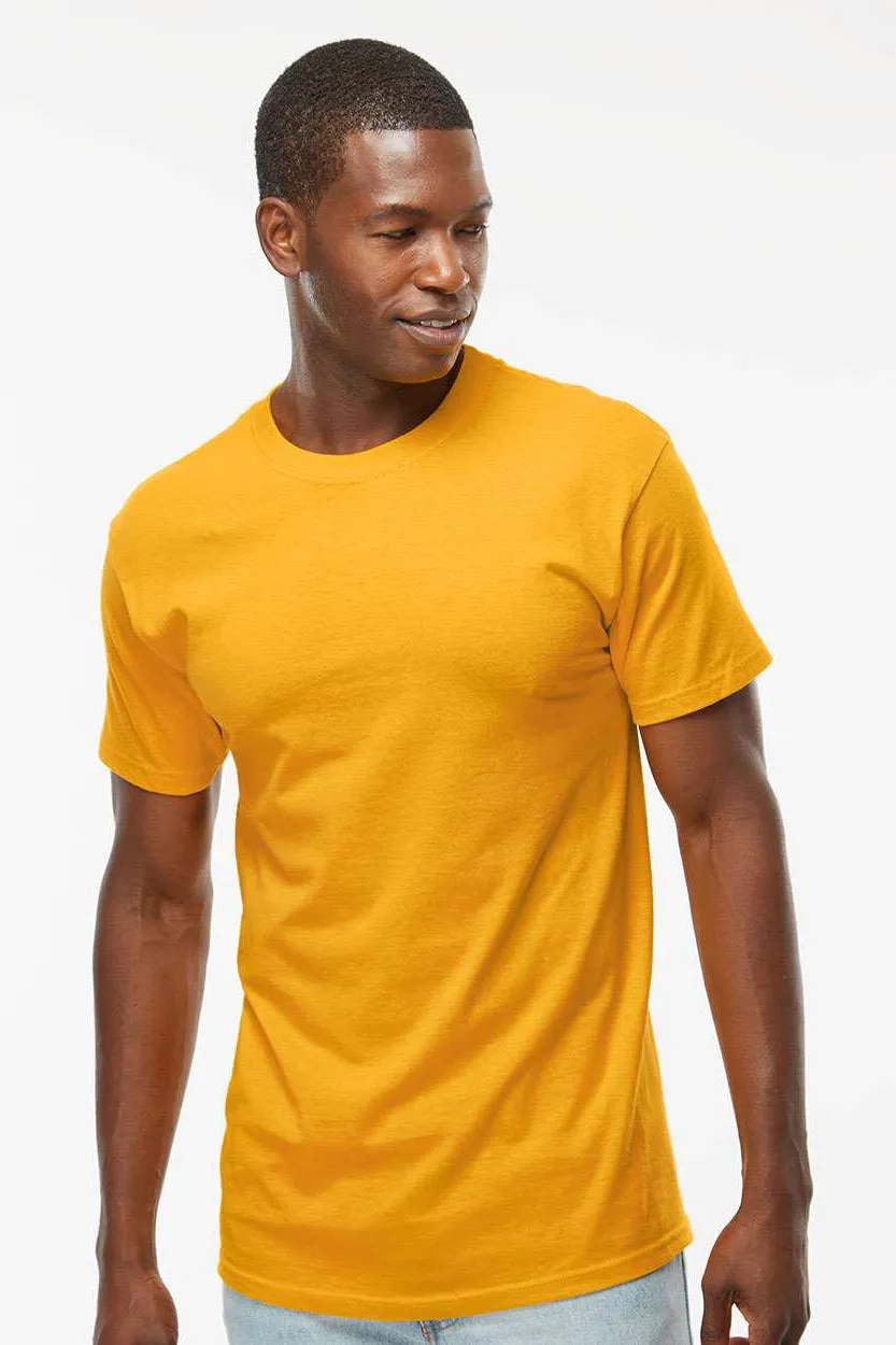 M&O Mens Gold Soft Touch Short Sleeve Crewneck T-Shirt - Gold