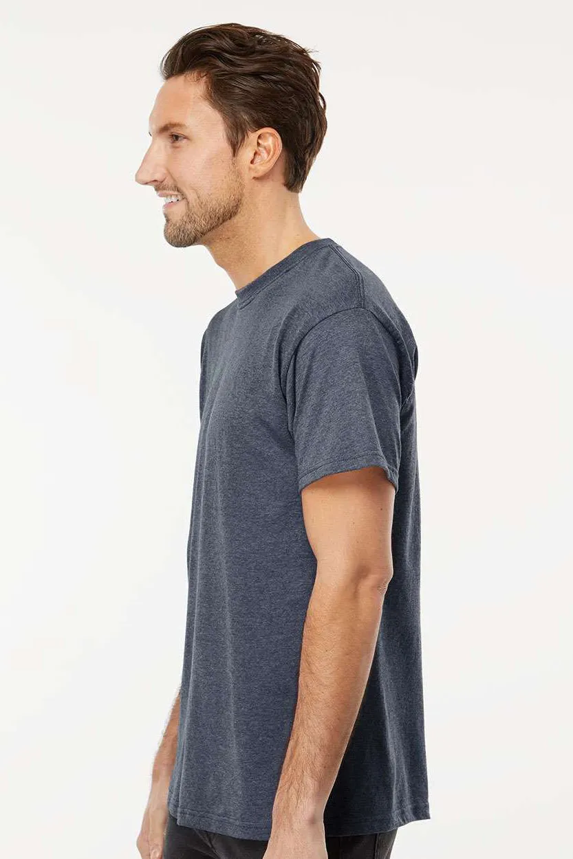 M&O Mens Gold Soft Touch Short Sleeve Crewneck T-Shirt - Heather Navy Blue