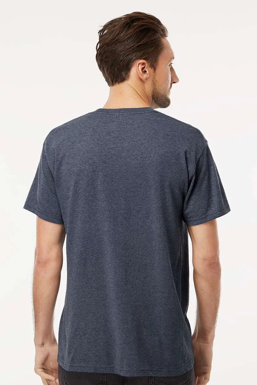 M&O Mens Gold Soft Touch Short Sleeve Crewneck T-Shirt - Heather Navy Blue