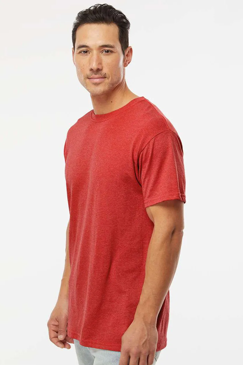 M&O Mens Gold Soft Touch Short Sleeve Crewneck T-Shirt - Heather Red