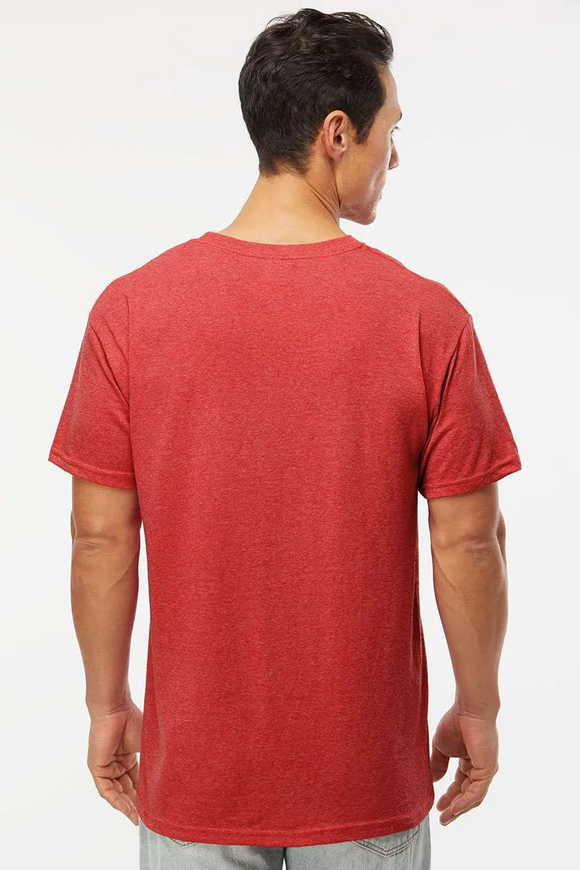 M&O Mens Gold Soft Touch Short Sleeve Crewneck T-Shirt - Heather Red