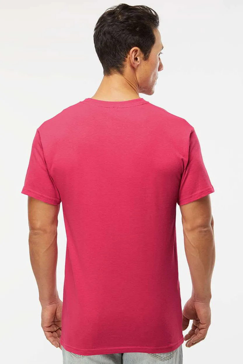 M&O Mens Gold Soft Touch Short Sleeve Crewneck T-Shirt - Heliconia Pink