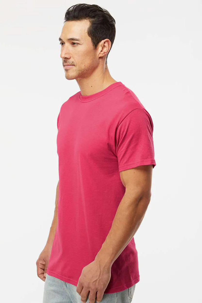 M&O Mens Gold Soft Touch Short Sleeve Crewneck T-Shirt - Heliconia Pink