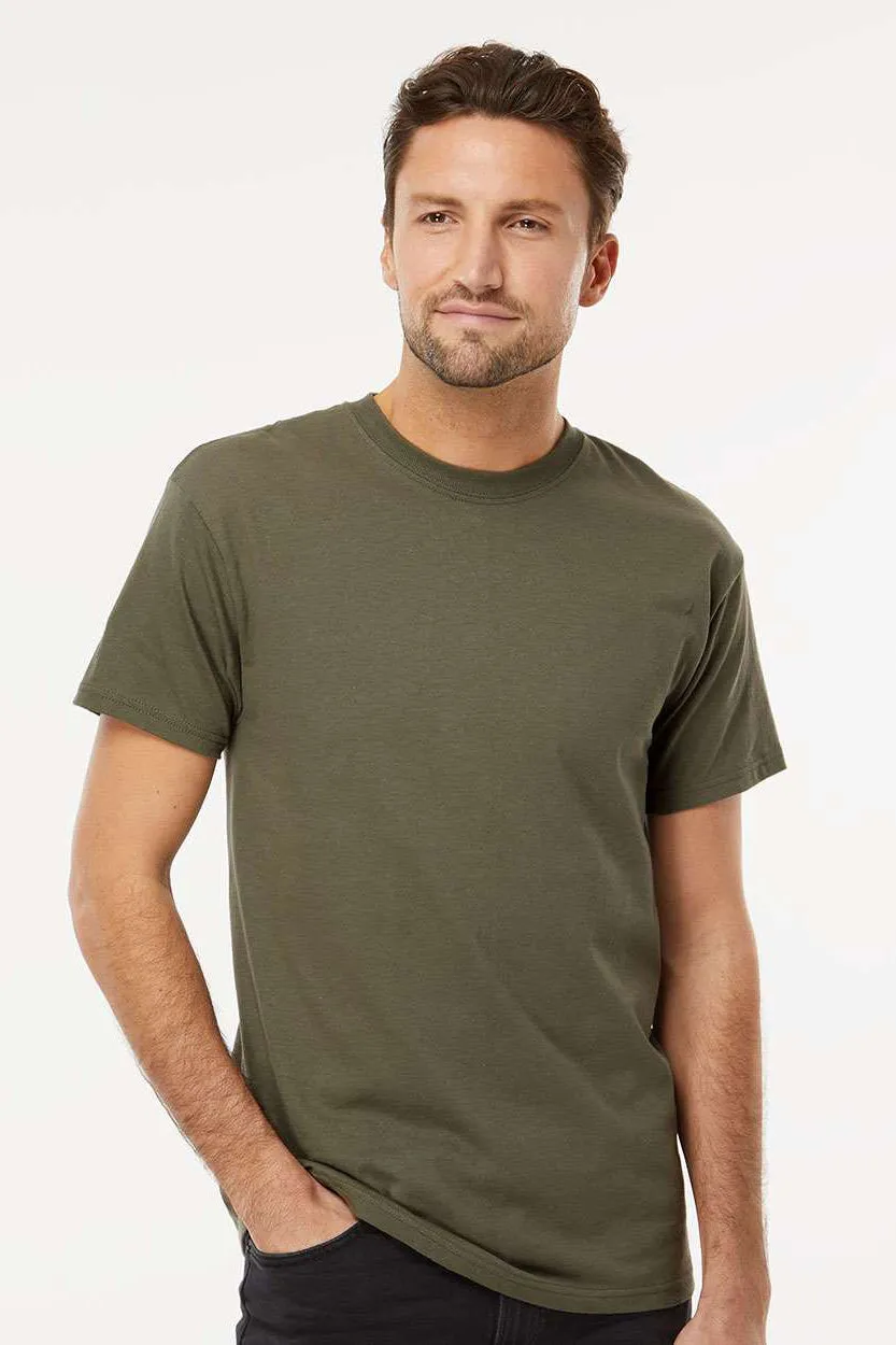 M&O Mens Gold Soft Touch Short Sleeve Crewneck T-Shirt - Military Green