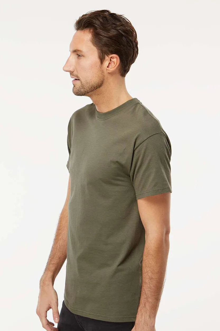 M&O Mens Gold Soft Touch Short Sleeve Crewneck T-Shirt - Military Green