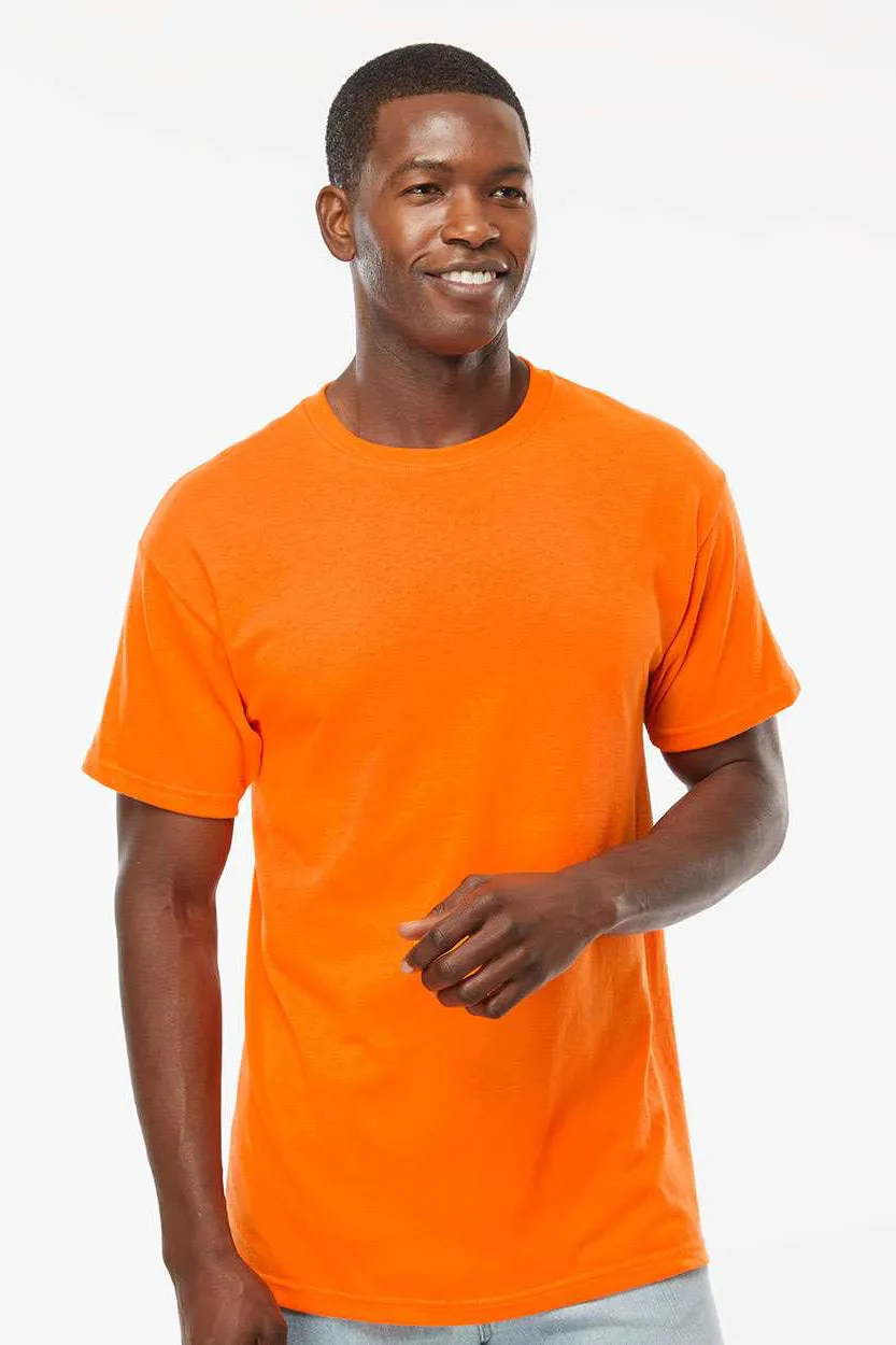 M&O Mens Gold Soft Touch Short Sleeve Crewneck T-Shirt - Safety Orange