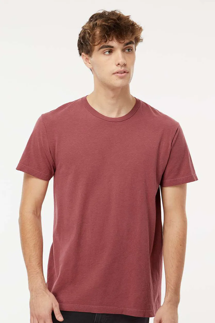 M&O Mens Vintage Garment Dyed Short Sleeve Crewneck T-Shirt - Brick Red