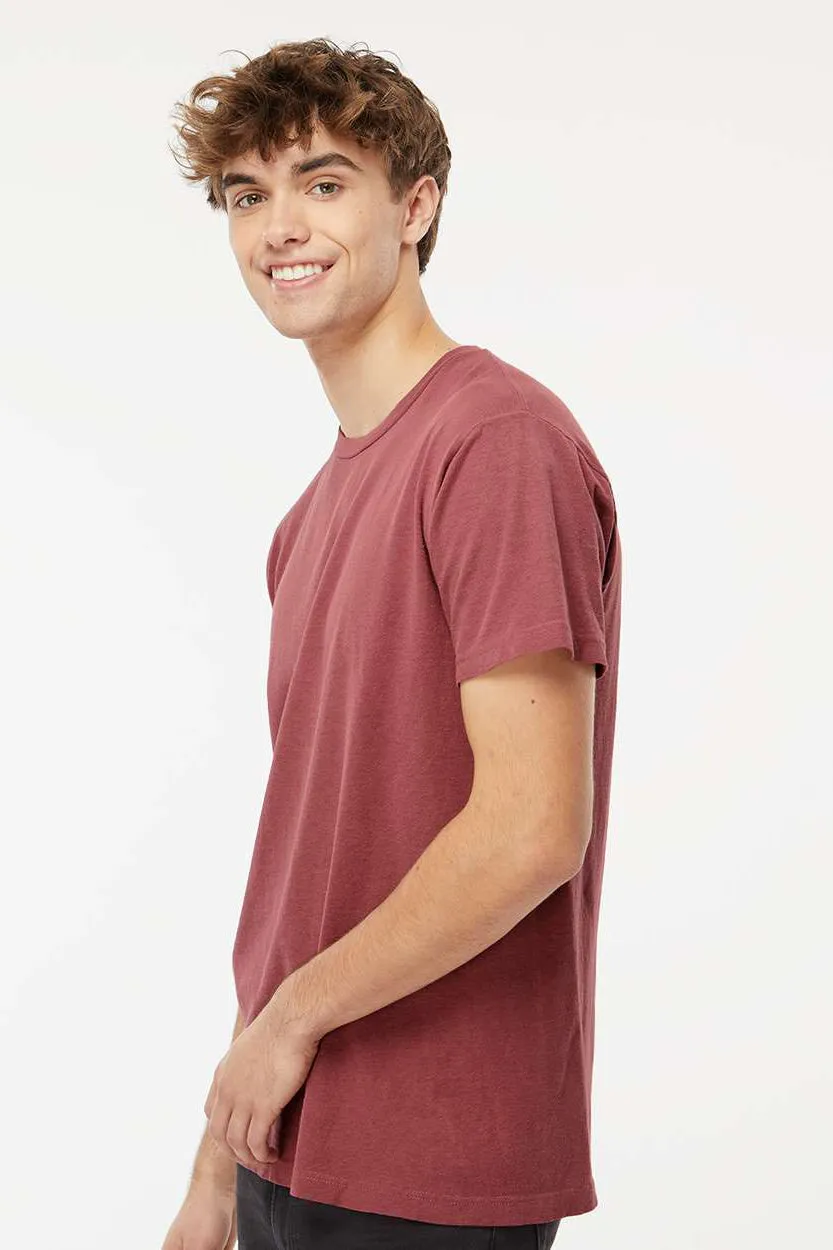 M&O Mens Vintage Garment Dyed Short Sleeve Crewneck T-Shirt - Brick Red