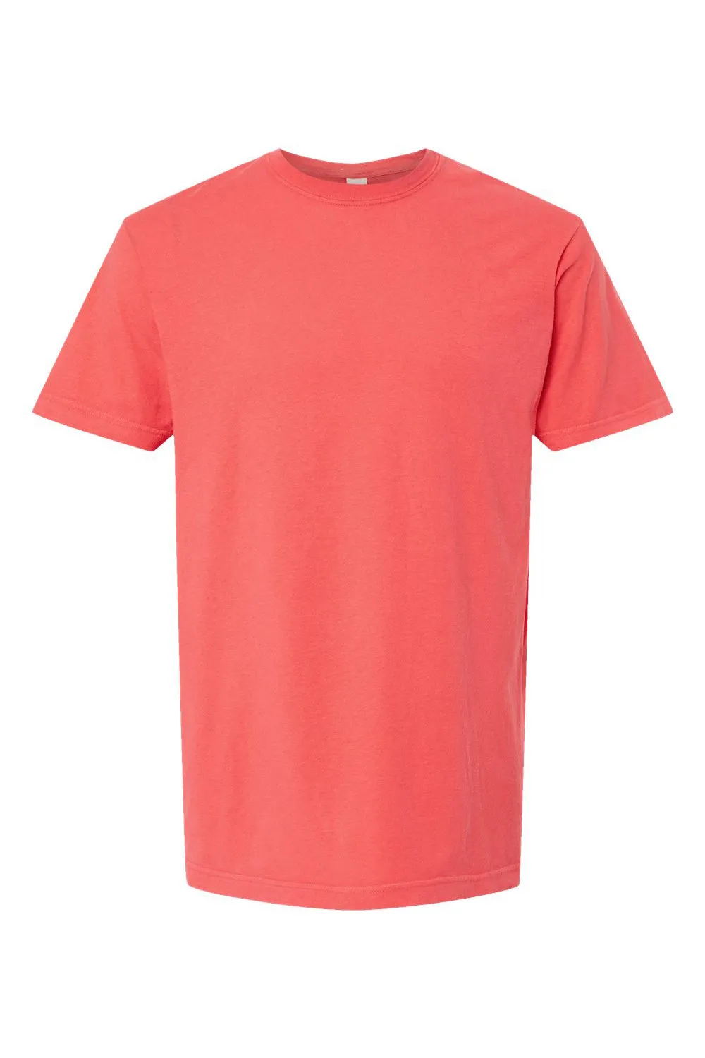 M&O Mens Vintage Garment Dyed Short Sleeve Crewneck T-Shirt - Bright Salmon