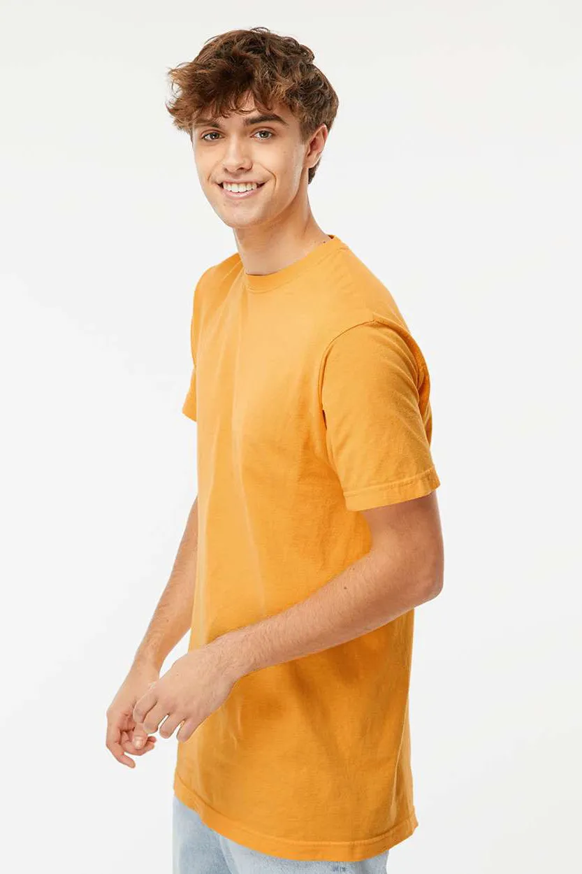 M&O Mens Vintage Garment Dyed Short Sleeve Crewneck T-Shirt - Citrus Yellow