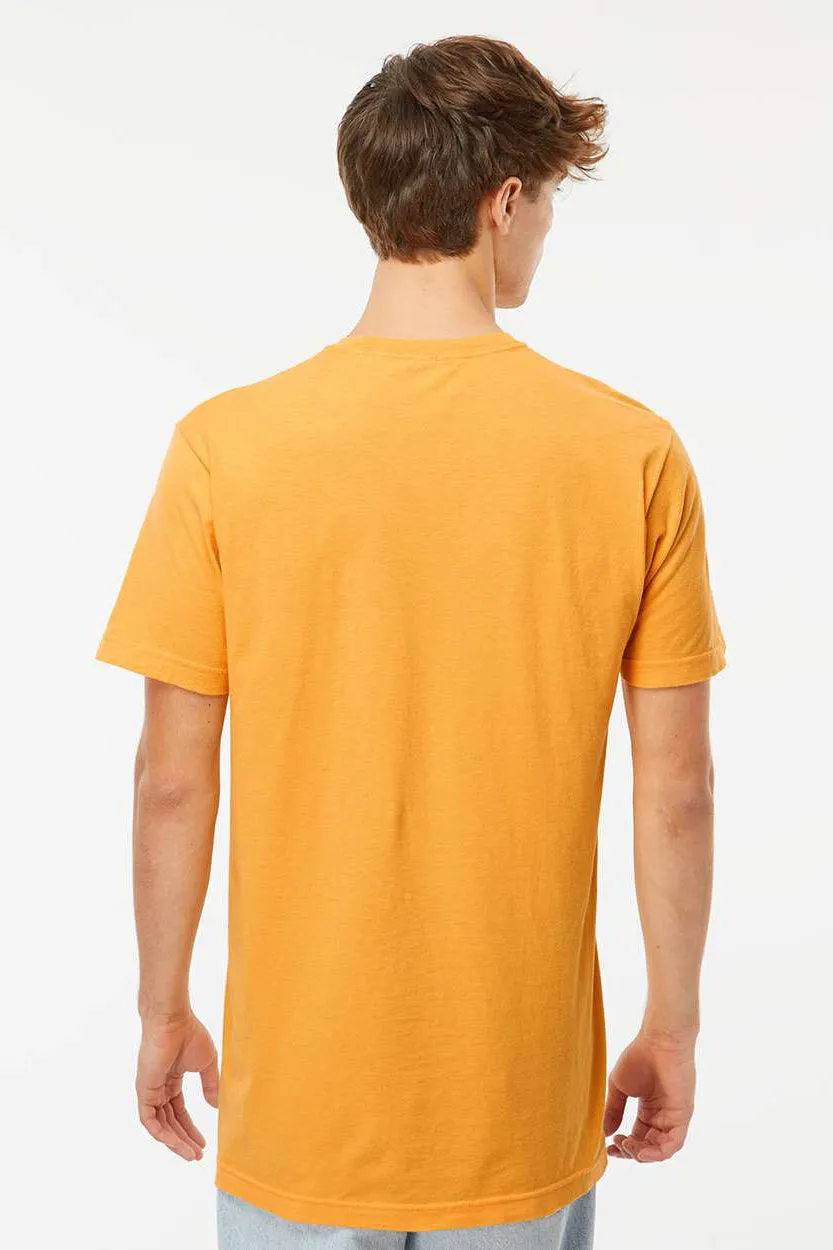 M&O Mens Vintage Garment Dyed Short Sleeve Crewneck T-Shirt - Citrus Yellow