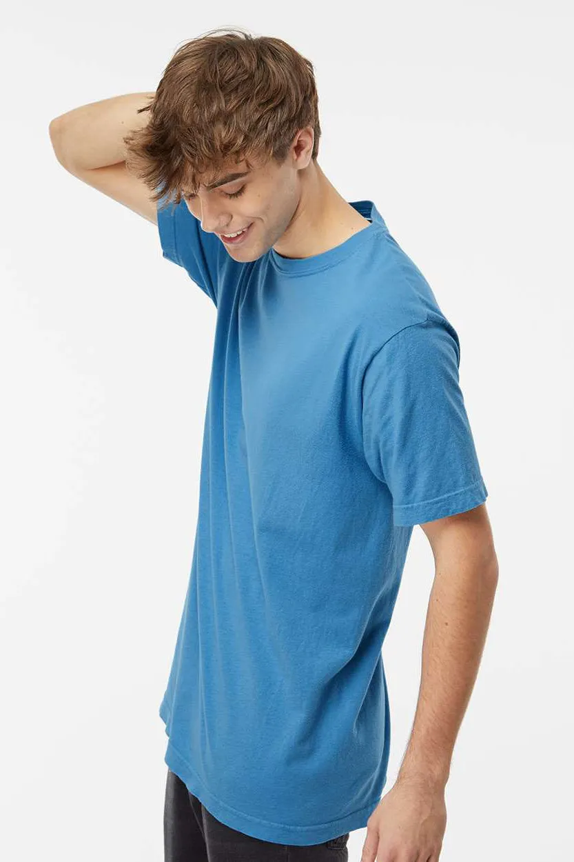 M&O Mens Vintage Garment Dyed Short Sleeve Crewneck T-Shirt - Royal Caribe Blue