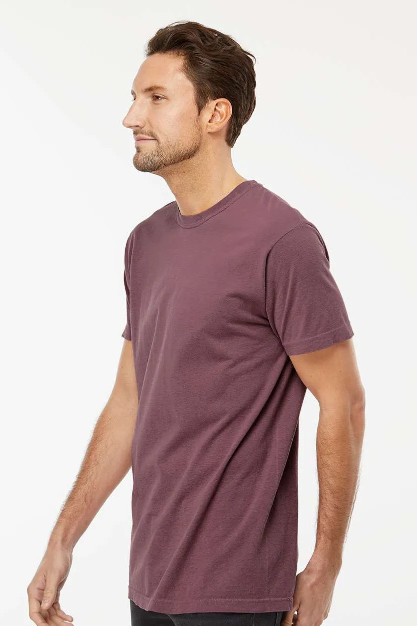 M&O Mens Vintage Garment Dyed Short Sleeve Crewneck T-Shirt - Vineyard Red