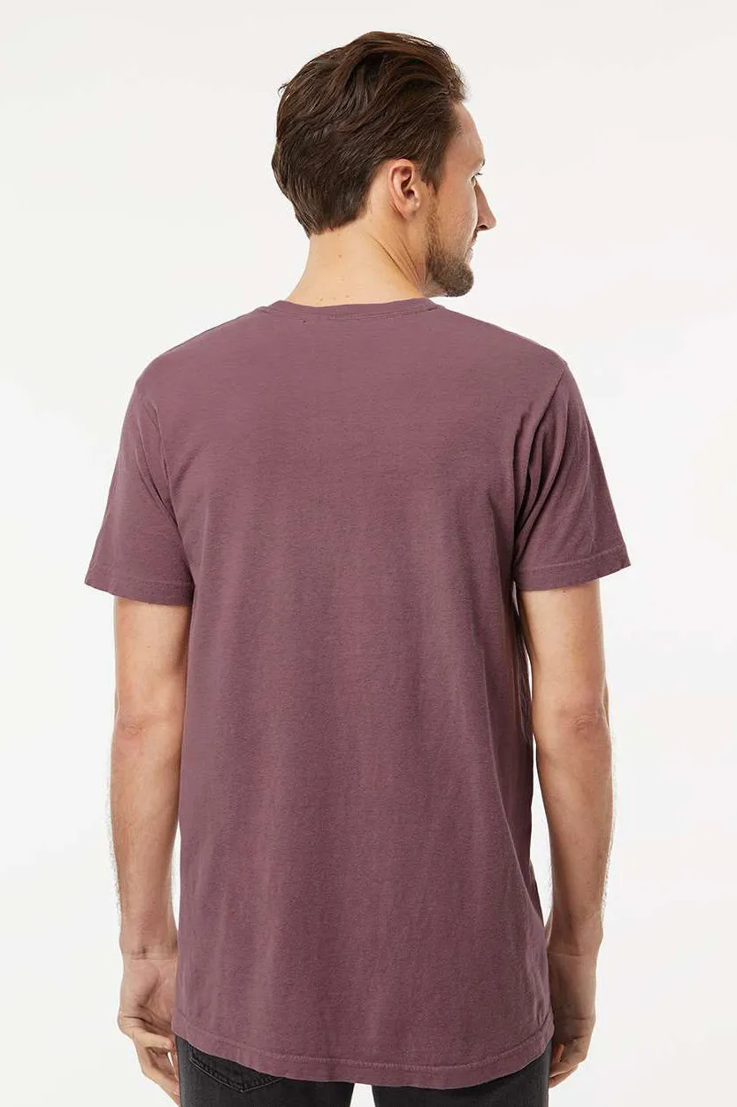 M&O Mens Vintage Garment Dyed Short Sleeve Crewneck T-Shirt - Vineyard Red
