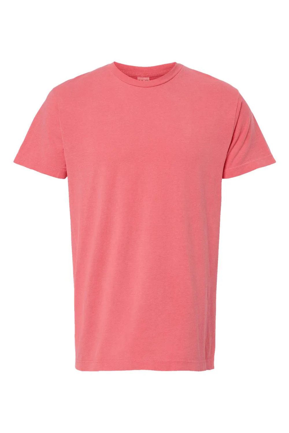 M&O Mens Vintage Garment Dyed Short Sleeve Crewneck T-Shirt - Watermelon Red
