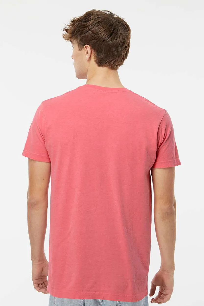 M&O Mens Vintage Garment Dyed Short Sleeve Crewneck T-Shirt - Watermelon Red