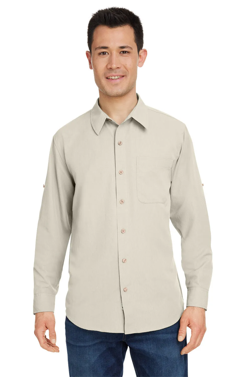 Marmot Mens Aerobora Long Sleeve Button Down Shirt w/ Pocket - Sandbar - Closeout