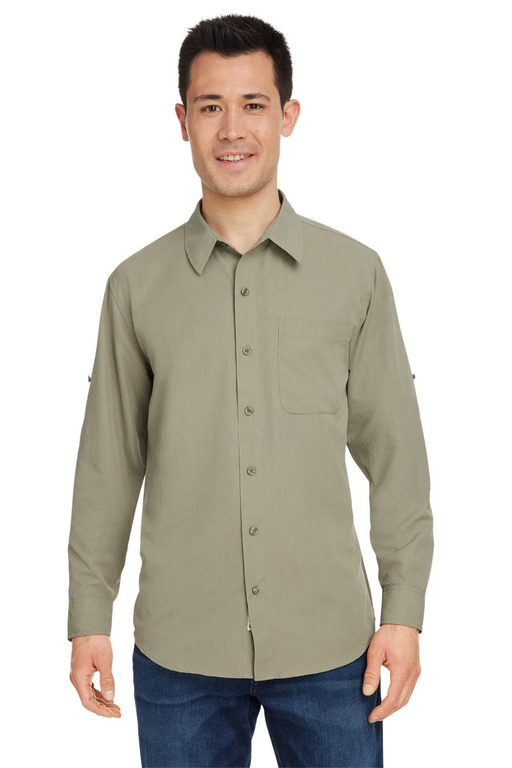 Marmot Mens Aerobora Long Sleeve Button Down Shirt w/ Pocket - Vetiver - Closeout