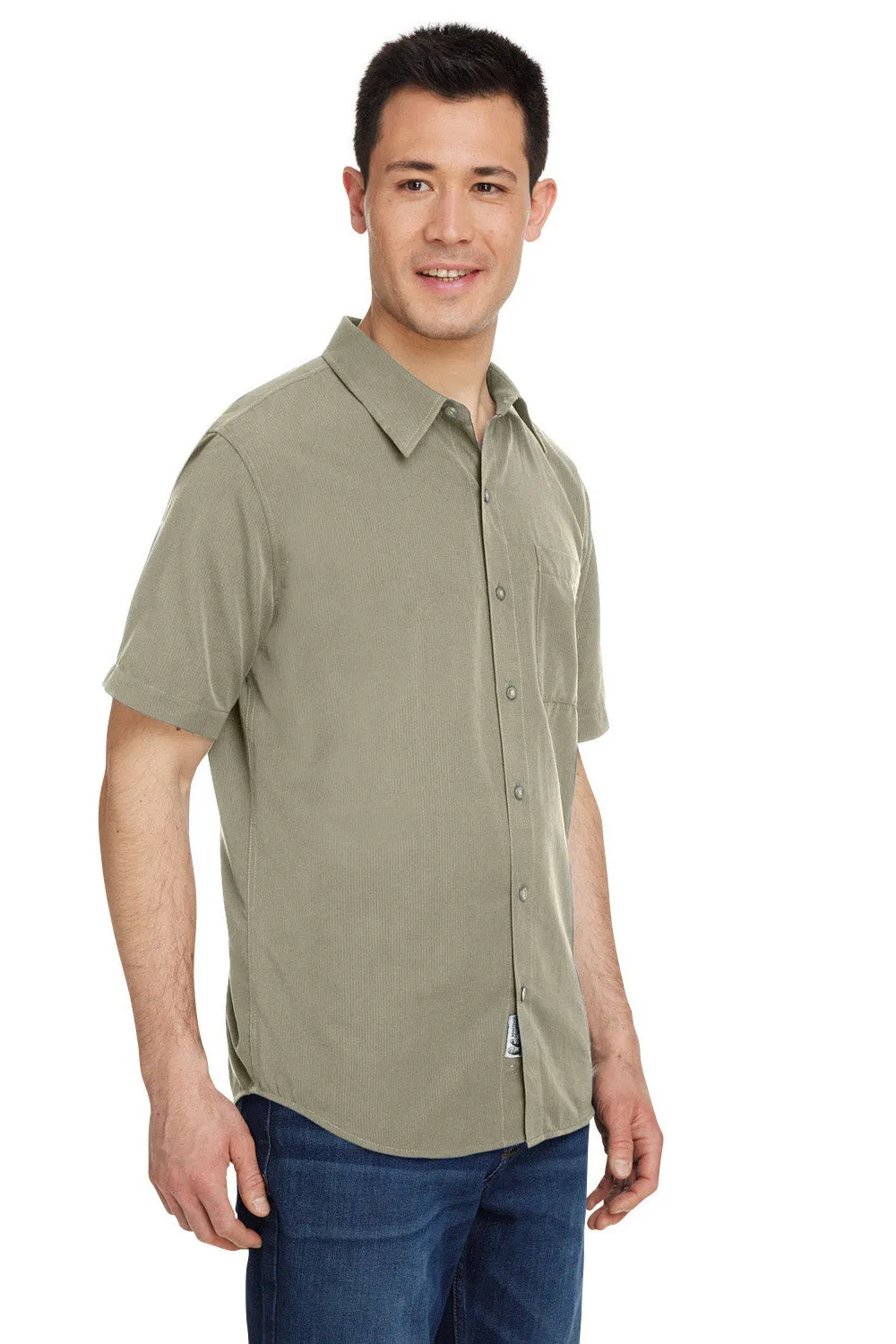 Marmot Mens Aerobora Short Sleeve Button Down Shirt w/ Pocket - Vetiver - Closeout