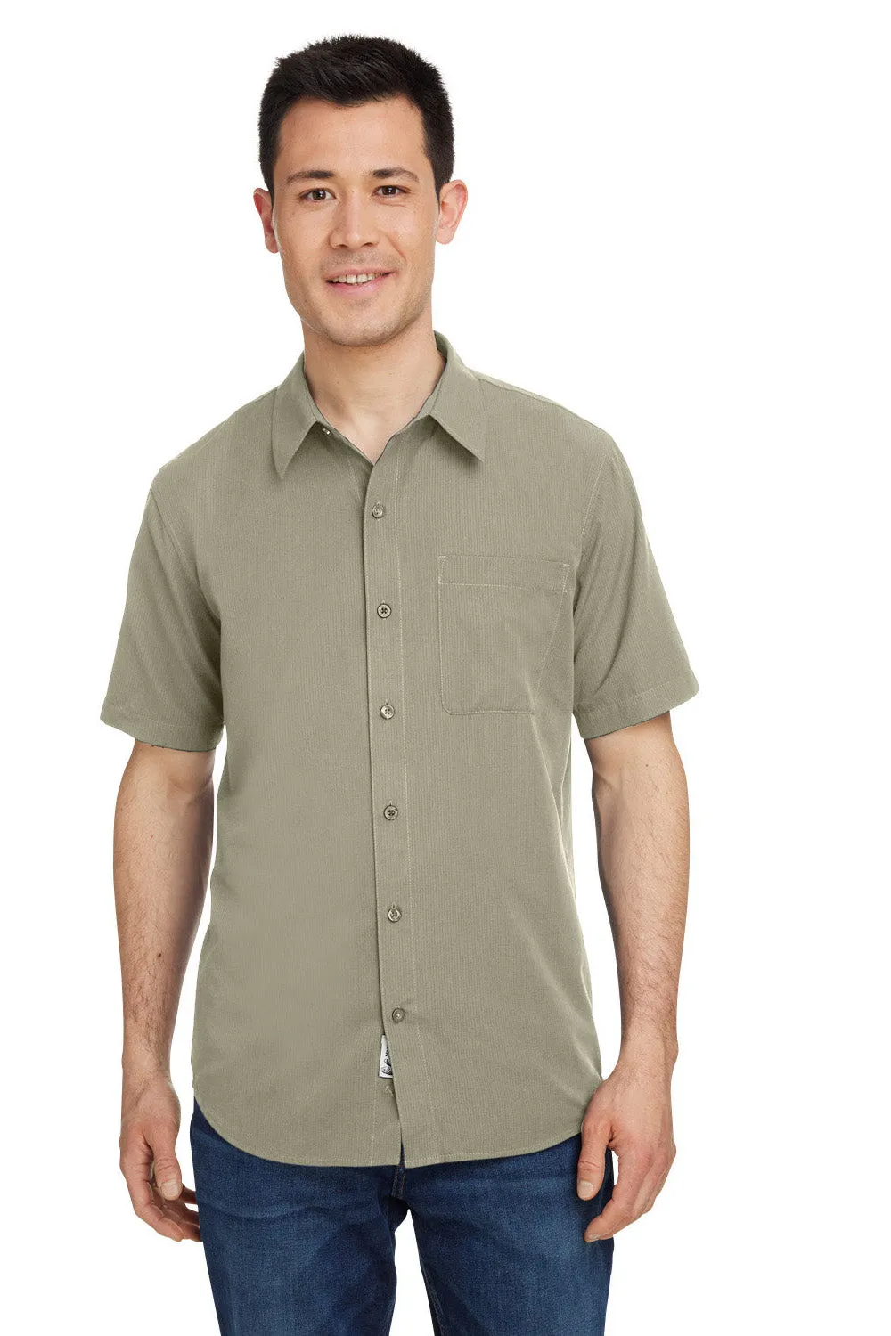 Marmot Mens Aerobora Short Sleeve Button Down Shirt w/ Pocket - Vetiver - Closeout