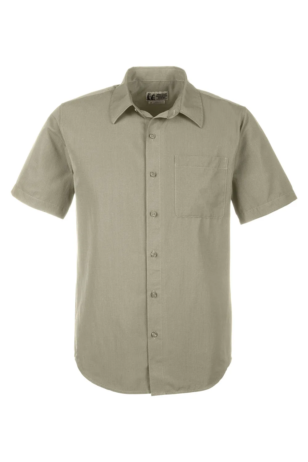Marmot Mens Aerobora Short Sleeve Button Down Shirt w/ Pocket - Vetiver - Closeout