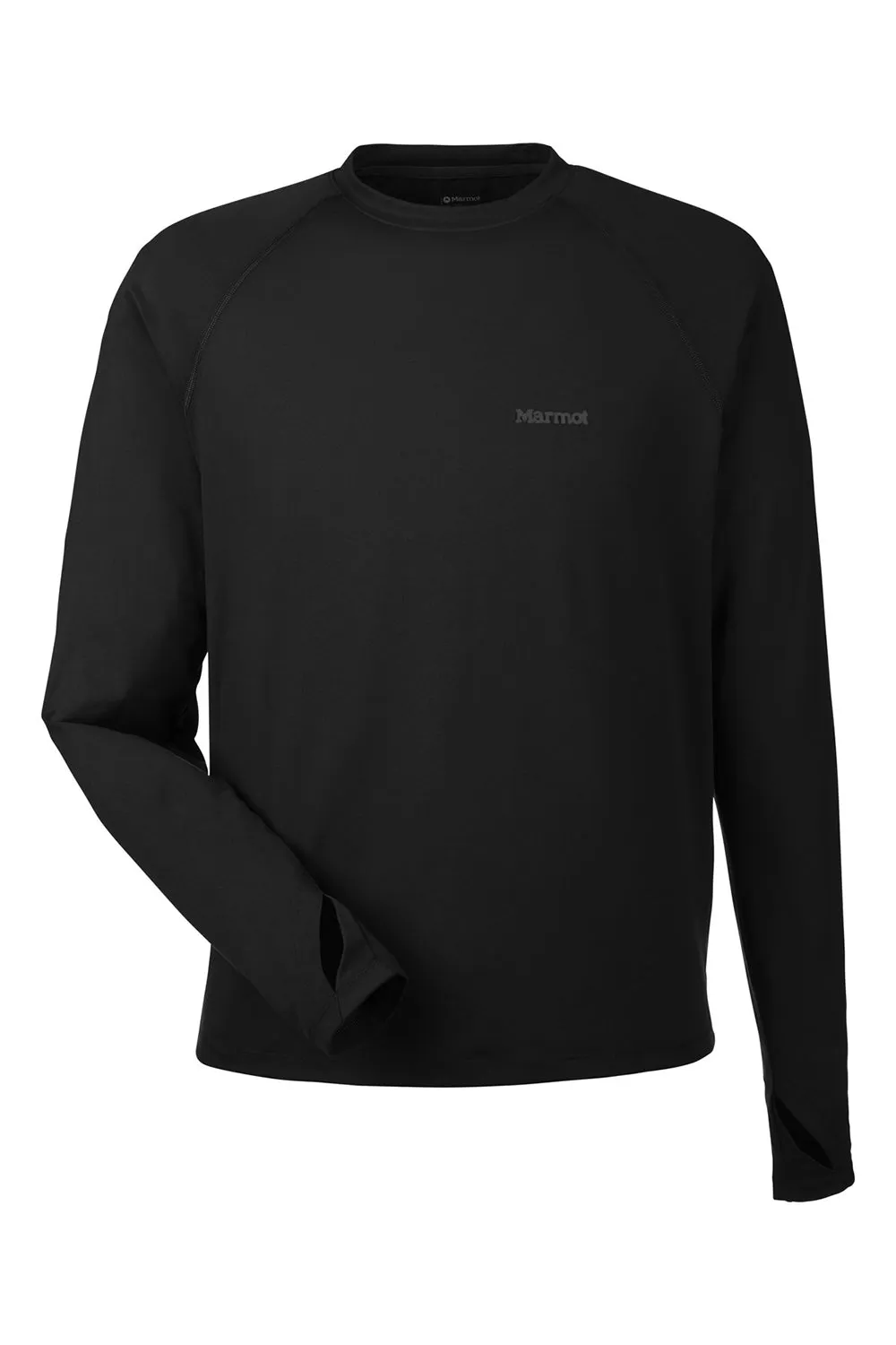 Marmot Mens Windridge Moisture Wicking Long Sleeve Crewneck T-Shirt - Black