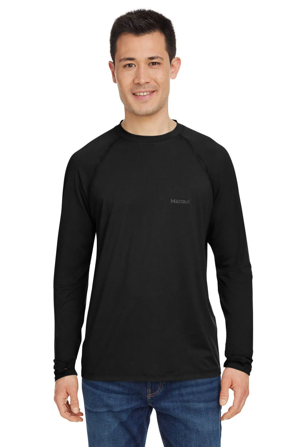 Marmot Mens Windridge Moisture Wicking Long Sleeve Crewneck T-Shirt - Black