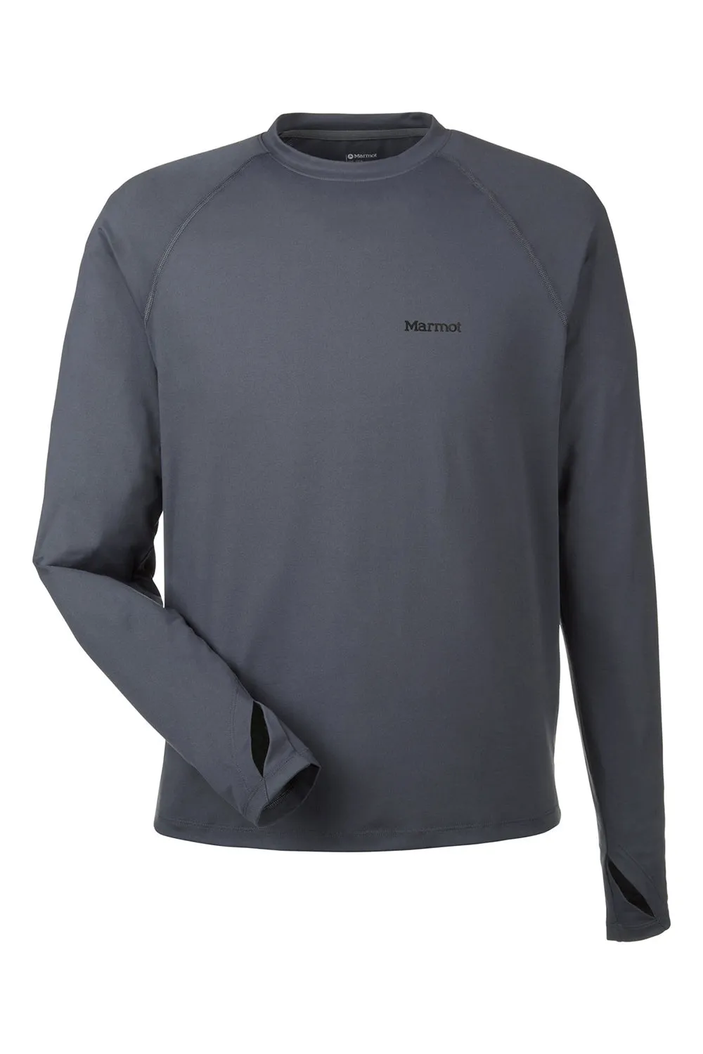 Marmot Mens Windridge Moisture Wicking Long Sleeve Crewneck T-Shirt - Steel Onyx Grey