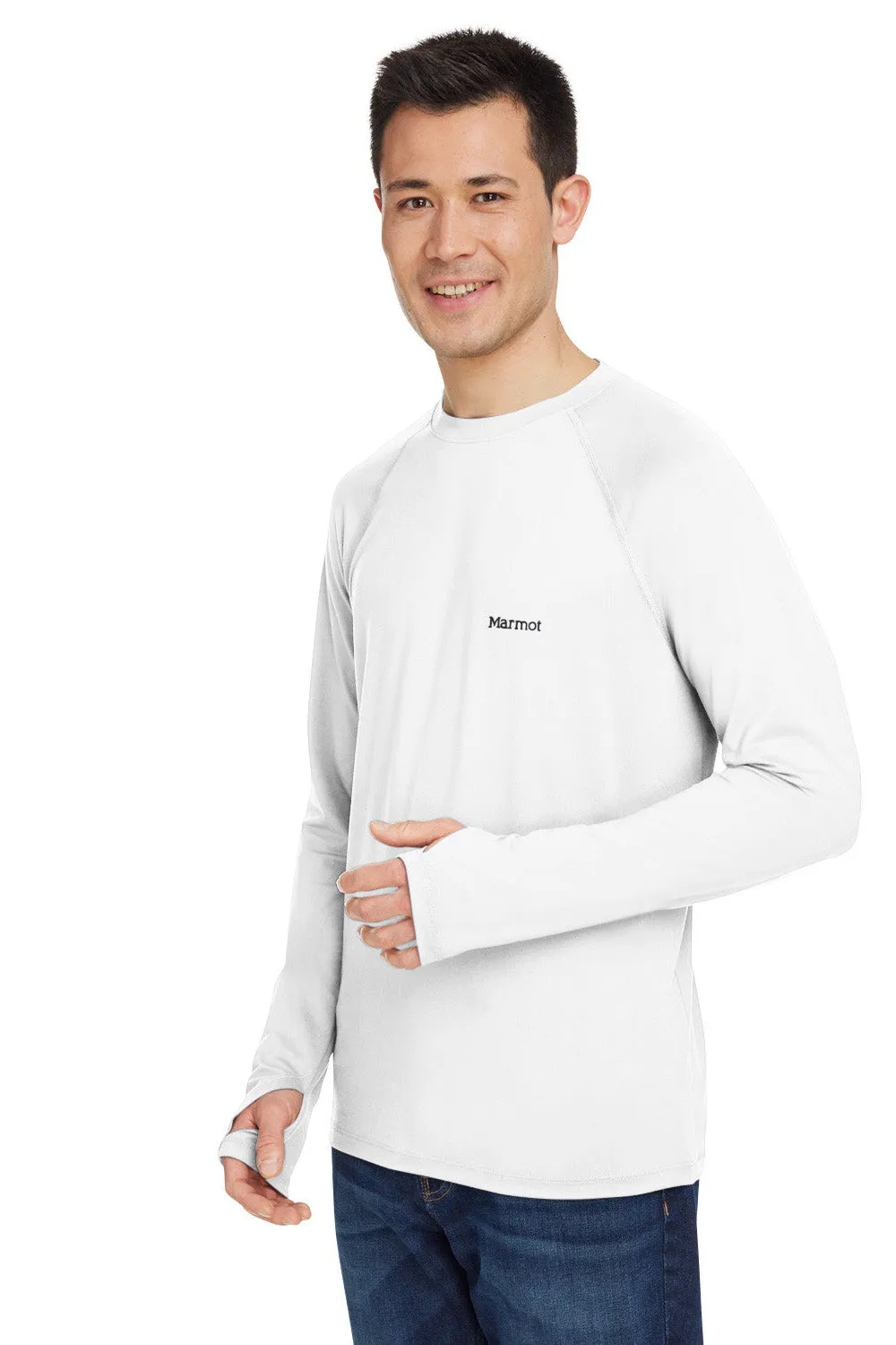 Marmot Mens Windridge Moisture Wicking Long Sleeve Crewneck T-Shirt - White