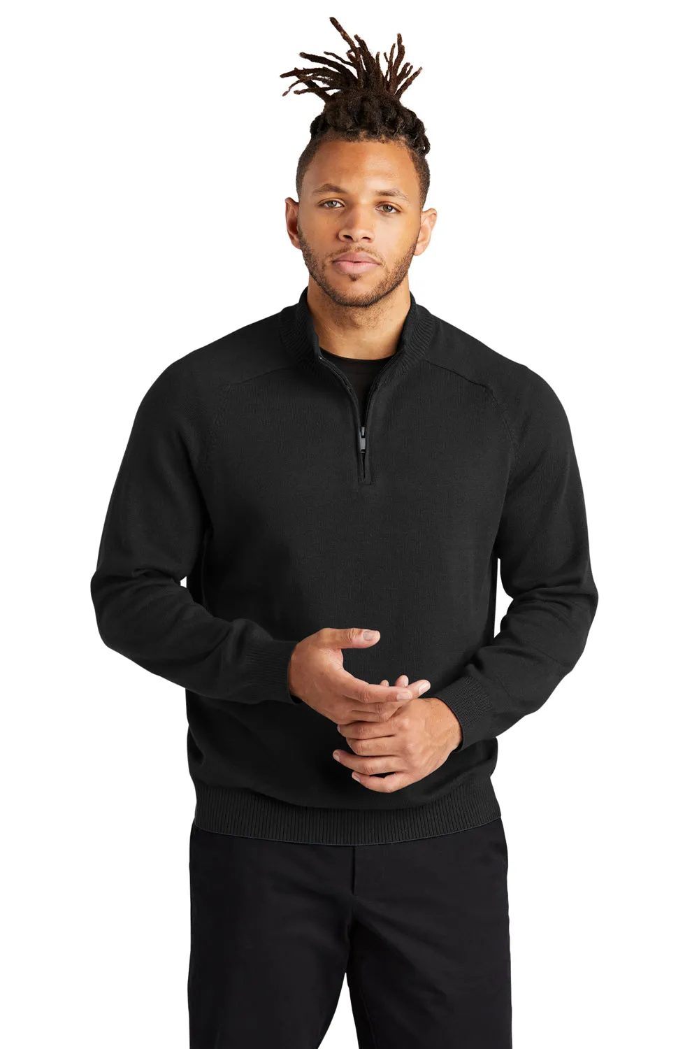 Mercer Mettle Mens 1/4 Zip Sweater - Deep Black